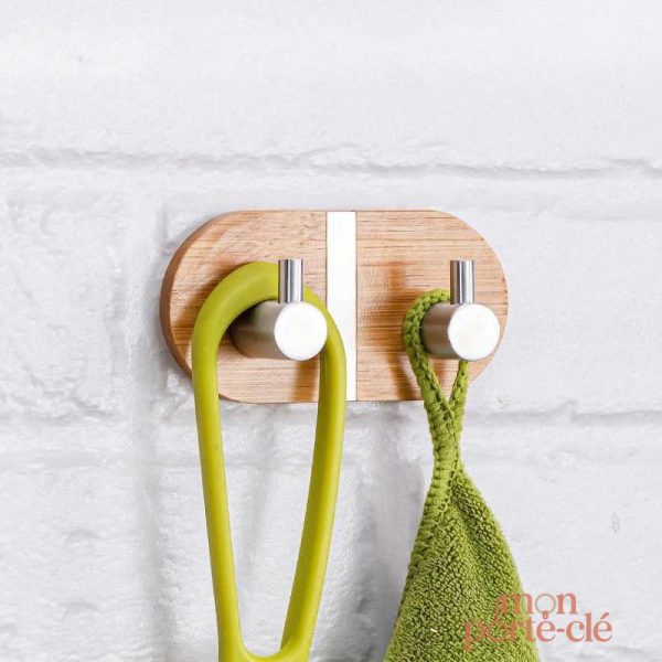 Porte-Clé Mural en Bois Naturel