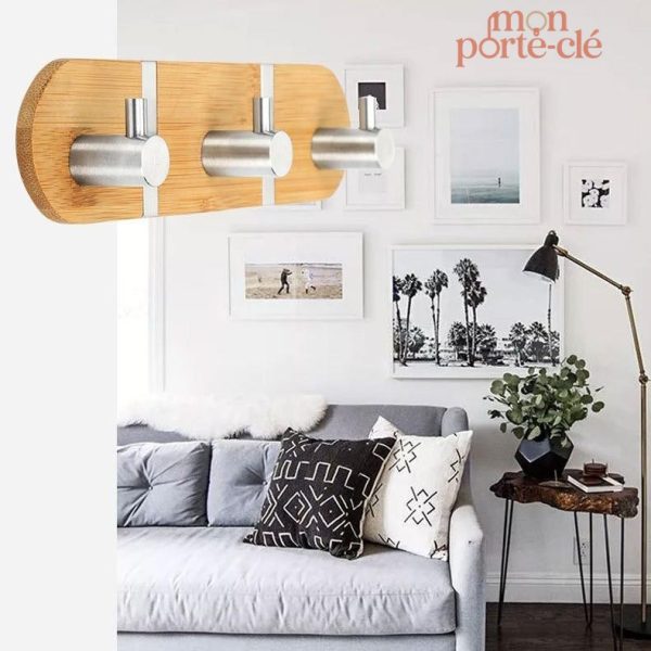 Porte-Clé Mural en Bois Authentique