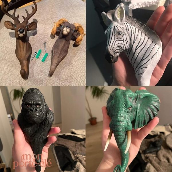 Support à Clés Animaux Réalistes