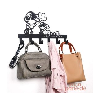 Porte-clé mural noir pour enfants