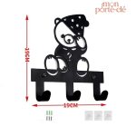 Porte-clé mural design enfant noir