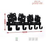 Porte-clé mural noir Kid's pratique