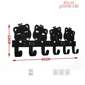 Porte-clé mural noir Kid's pratique