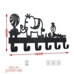 Porte-clé mural noir pour chambre d'enfants