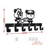 Porte-clé mural noir élégant pour enfants