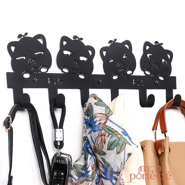 Porte-clé mural noir pour organiser clés