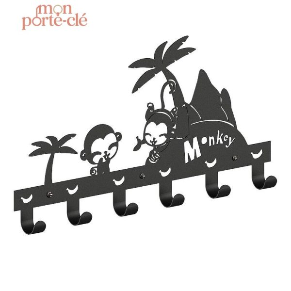 Porte-clé mural noir décoratif pour enfants