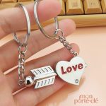 Porte-Clé amoureux Cupidon en métal