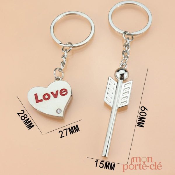 Porte-Clé Couple symbolique avec Cupidon
