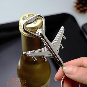 Porte-clé unique, décapsuleur avion en métal