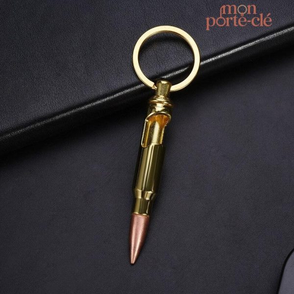 Porte-clé décapsuleur en acier La Balle de Fusil