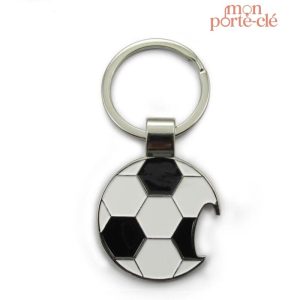 Décapsuleur porte-clé design ballon de foot en métal
