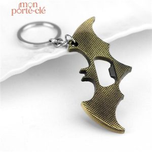 Porte-clé en acier avec motif Batman