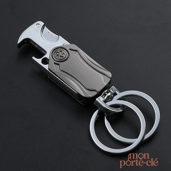 Porte-Clé Décapsuleur Rotatif en Acier