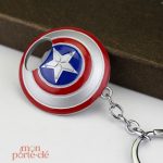Porte-clé Captain America en acier inoxydable