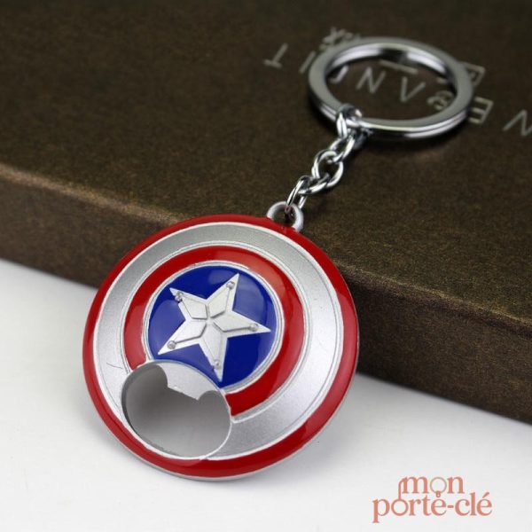 Accessoire porte-clé décapsuleur thème Captain America