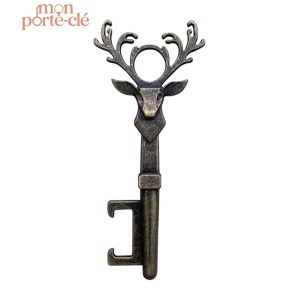 Décapsuleur porte-clé design Cerf en acier