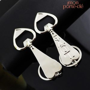 Porte-clé en acier en forme de cœur pour bouteilles