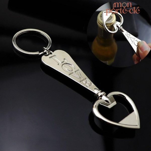 Accessoire pratique : porte-clé décapsuleur Love