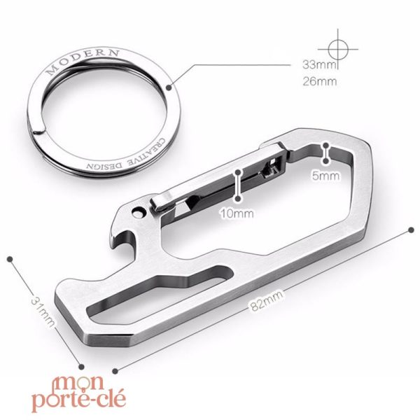 Porte-clé titane, parfait pour ouvrir vos boissons