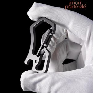 Porte-clé décapsuleur design en acier inox
