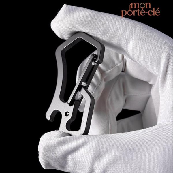 Porte-clé décapsuleur design en acier inox