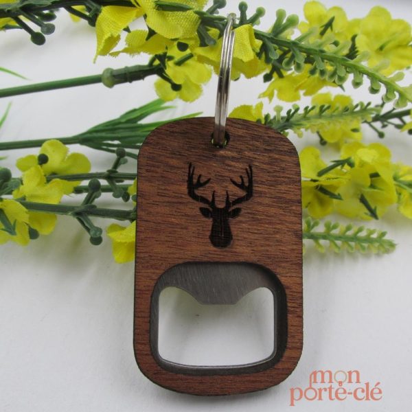 Décapsuleur porte-clé en bois naturel