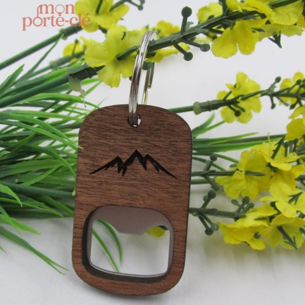 Porte-clé en bois avec fonction décapsuleur