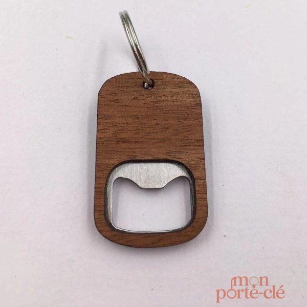 Élégant porte-clé décapsuleur en bois