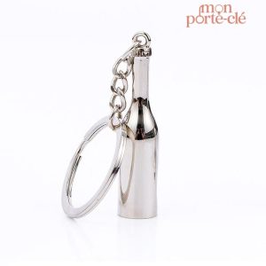 Porte-clé en acier avec fonction décapsuleur pratique