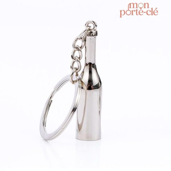 Porte-clé en acier avec fonction décapsuleur pratique
