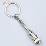 Décapsuleur porte-clé en acier, design bouteille innovant