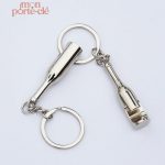 Porte-clé fonctionnel en acier, forme bouteille originale