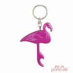 Porte-clé décapsuleur Flamand Rose en aluminium