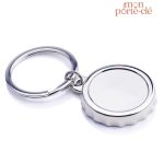 Porte-clé décapsuleur en acier forme de capsule