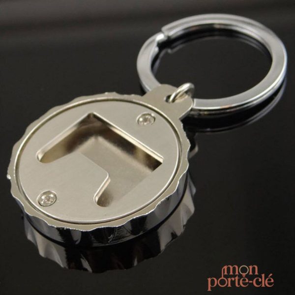 Accessoire pratique : porte-clé décapsuleur en métal