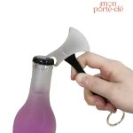 Porte-clé en acier avec fonction décapsuleur