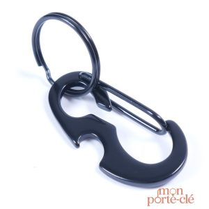 Porte-clé décapsuleur en inox noir