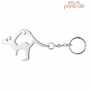 Porte-clé en aluminium avec fonction décapsuleur