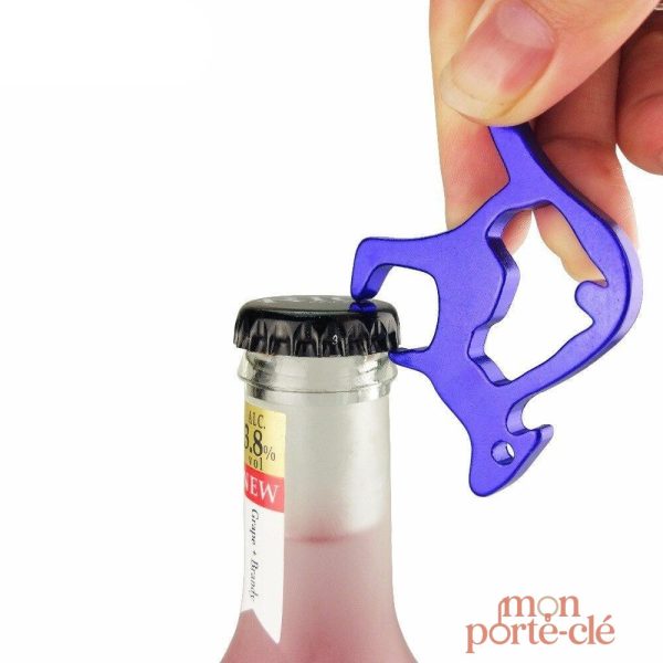 Outil multifonction : porte-clé et décapsuleur Kangourou