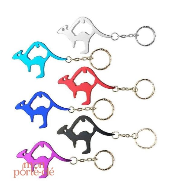 Porte-clé design kangourou en aluminium, utile et léger