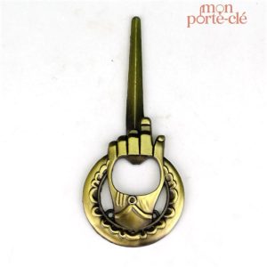 Porte-clé décapsuleur La Main du Roi en acier