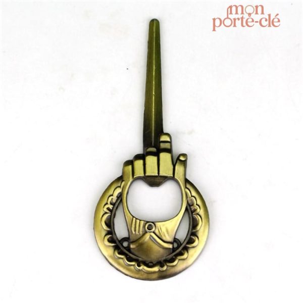 Porte-clé décapsuleur La Main du Roi en acier
