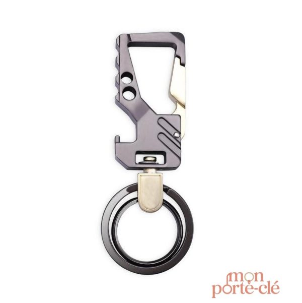 Mousqueton décapsuleur en acier pour porte-clés