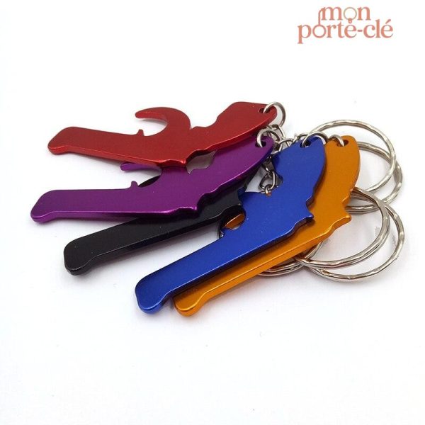 Porte-clé pratique avec fonction décapsuleur en aluminium