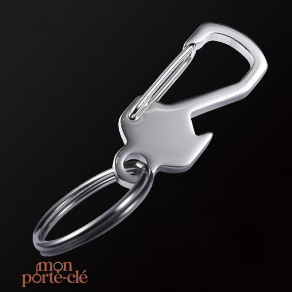 Porte-Clé Décapsuleur Épuré en Acier