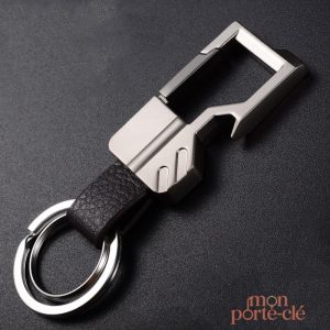 Porte-clé décapsuleur en acier, outil pratique pour soirées