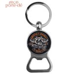 Porte-clé en acier avec fonction décapsuleur Route 66