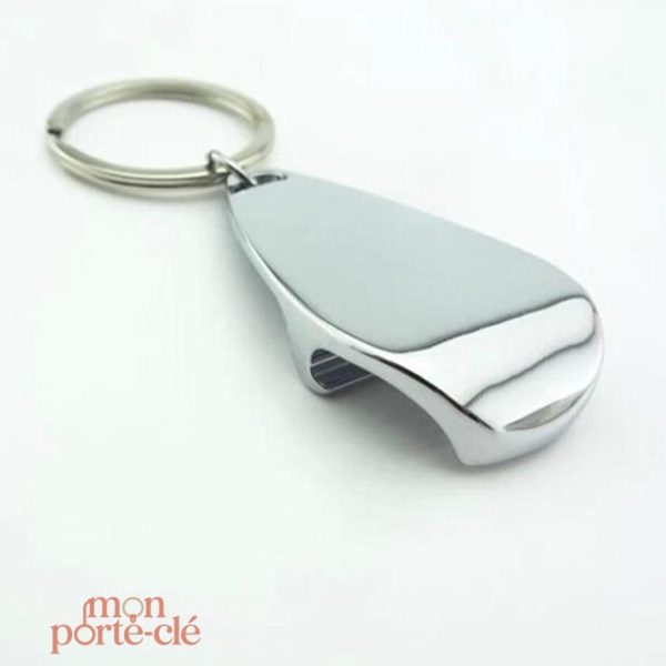 Porte-clé en acier, fonction décapsuleur intégrée