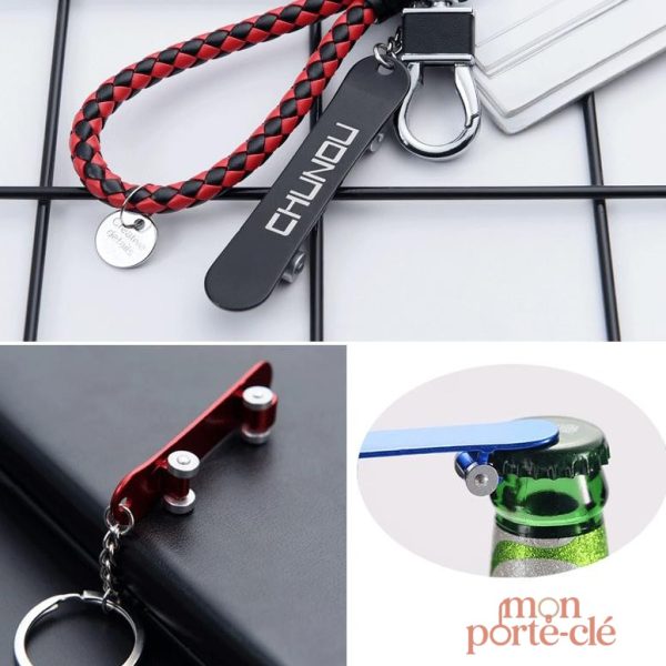 Accessoire en aluminium : porte-clé décapsuleur Skate
